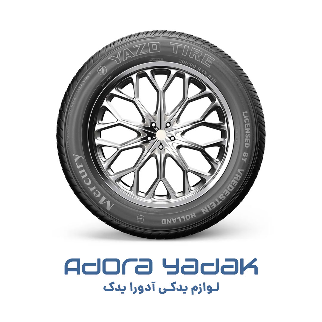 لاستیک یزد تایر سمند ملی ef7 گل مرکوری سایز 205/60R15 تک حلقه تولید سال 2026